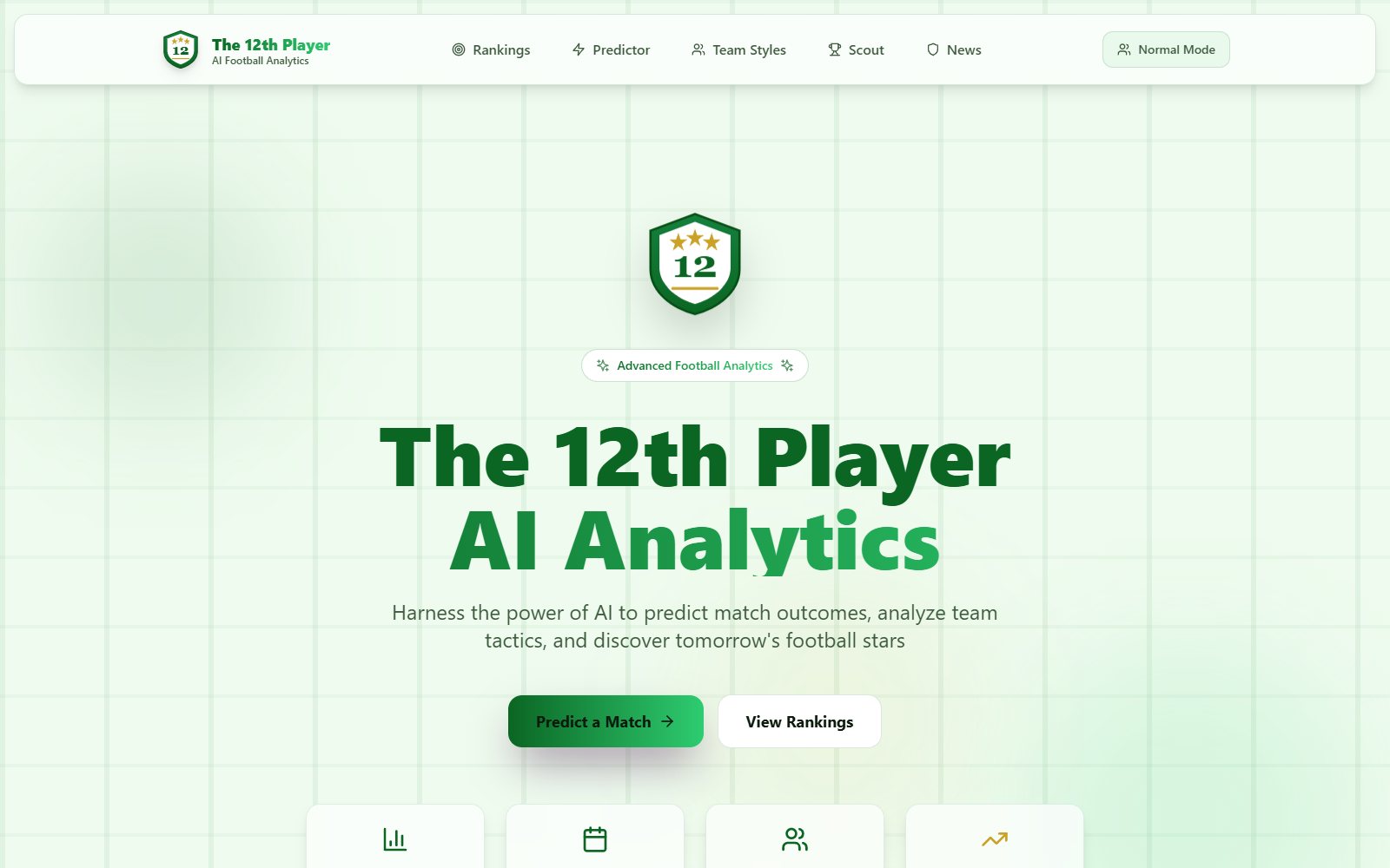 Landing page of the deployed app.